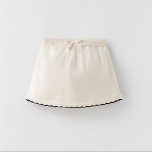 Zara Cream Skirt with Black Trim